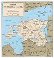 Mapa político y administrativo grande de Estonia con las carreteras y ...