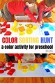 Primary Color Toy Hunt | Preschool activities, Preschool color ...