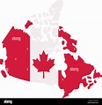 Canadá mapa con bandera canadiense Fotografía de stock - Alamy