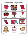 Valentine's Day Words and Pictures Vocabulary Printables Color and BW ...