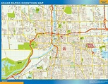 Grand Rapids downtown wall map | Largest wall maps of the world.