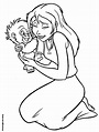 Jane and baby monkey - Tarzan Kids Coloring Pages