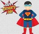 Ilustración de padre súper padre feliz, Ilustración de superhéroe día ...