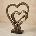 Our Hearts As One Love Bronze Table Sculpture