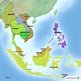 StepMap - Südostasien - Landkarte für Deutschland