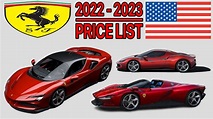 FERRARI PRICE LIST USA 2022 TO 2023 - YouTube