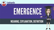 What Is EMERGENCE? EMERGENCE Definition & Meaning - YouTube