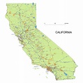 California Road Map – Topographic Map of Usa with States