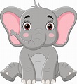 lindo elefante pequeño sentado de dibujos animados 5162342 Vector en ...