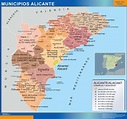 Mapa de Alicante | Provincia, Municipios, Turístico, Carreteras de ...