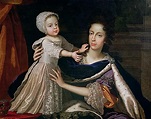 Portrait of Queen Mary of Modena (1658-1718) with Prince James Stuart ...