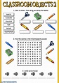 Classroom objects 2 - Interactive worksheet | Objetos escolares en ...