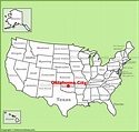Oklahoma City location on the U.S. Map