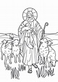 Desenho de Jesus bom pastor para colorir - Tudodesenhos
