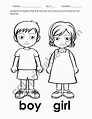 Boy and Girl - ESL worksheet by ANGELESJOAN