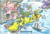 Nova Scotia PEI New Brunswick Canada map postcard - SPECIA… | Flickr