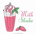 Strawberry Milkshake Illustration Vector Download