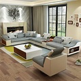 Muebles de la sala moderna en forma de U de cuero esquina tela sofá ...