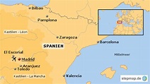 StepMap - Städtereise Madrid - Landkarte für Spanien