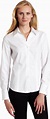 Jones New York Women's Long Sleeve No-Iron Easy Care Shirt, White, 12 ...