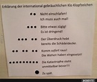 Erklärung der international gebräuchlichen Klo Klopfzeichen.. - DEBESTE.de