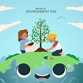 Ilustración del día mundial del medio ambiente de dibujos animados ...