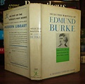 SELECTED WRITINGS OF EDMUND BURKE by Burke, Edmund: Hardcover (1960 ...