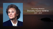 Dorothy Elaine DeWitt - Tribute Video