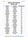 Printable List Of 50 States And Capitals