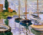 Sailboats on the Seine Painting by Claude Monet - Pixels Merch