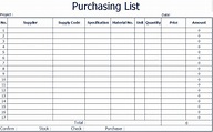 [Office]Purchasing List.xls - Spreadsheet Templates - WPS Template