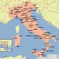 StepMap - Italien Städte - Landkarte für Deutschland