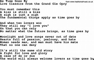 As Time Goes By, by Marty Robbins - lyrics