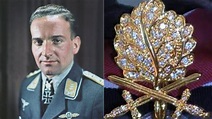 Hans-Ulrich Rudel and his Knight's Cross with Golden Oak Leaves Swords and Diamonds (1. January ...