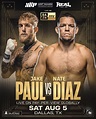 Jake Paul Vs Nate Diaz On August 5th At The American Airlines Center In ...