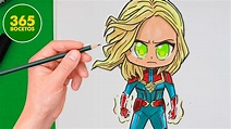 COMO DIBUJAR A CAPITANA MARVEL CHIBI - Como dibujar a Capitana Marvel ...