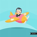 Pilot clipart, pilot girl characters version 2 – MUJKA CLIPARTS