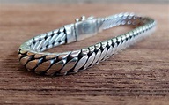 Elegant Heavy Thick Solid Sterling Silver Bracelet Handmade - Etsy UK