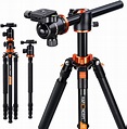 Amazon.com : K&F Concept 66 Inch Camera Tripod 4 Section Professional ...