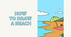 Easy Drawing Guides on Twitter: "How to Draw a Beach. Easy to Draw Art ...