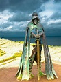 Estatua del Rey Arturo en el Castillo de Tintagel, Cornwall, Gran ...