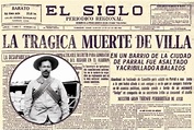 Así informó El Siglo de Torreón la muerte de Pancho Villa en 1923