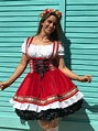 Fantasia Frida Traje Tipico Alemao Oktoberfest Vermelha Luxo