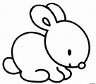 Coloriage lapin facile simple enfant - JeColorie.com