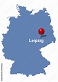 Leipzig auf Deutschlandkarte Stock-Vektorgrafik | Adobe Stock