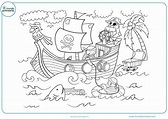 Barcos Piratas Para Colorear E Imprimir - Páginas Colorear
