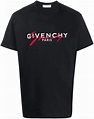 Givenchy - Camiseta para hombre, color negro, logotipo blanco y rojo ...