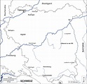 Región de Tubinga Mapa gratuito, mapa mudo gratuito, mapa en blanco ...