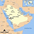 La Mecca in Arabia Saudita sulla mappa - Mappa della mecca, in Arabia ...