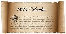1436 Calendar: What Day Of The Week